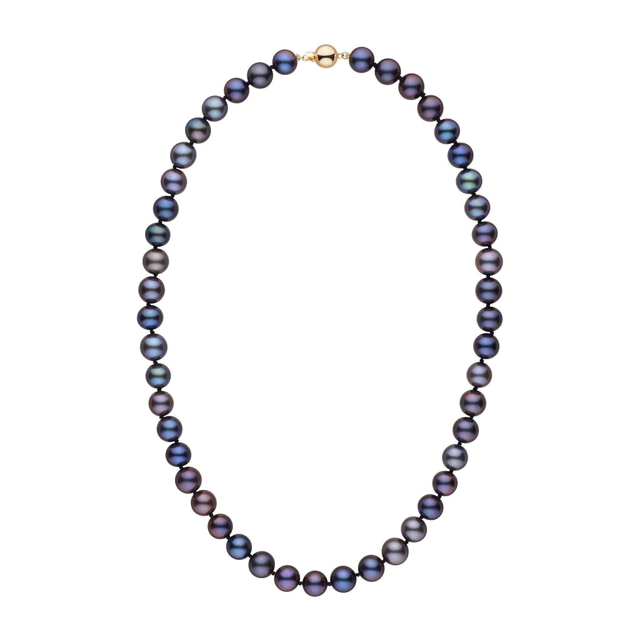 8.5-9.0 mm 18 Inch AAA Black Freshwater Pearl Necklace