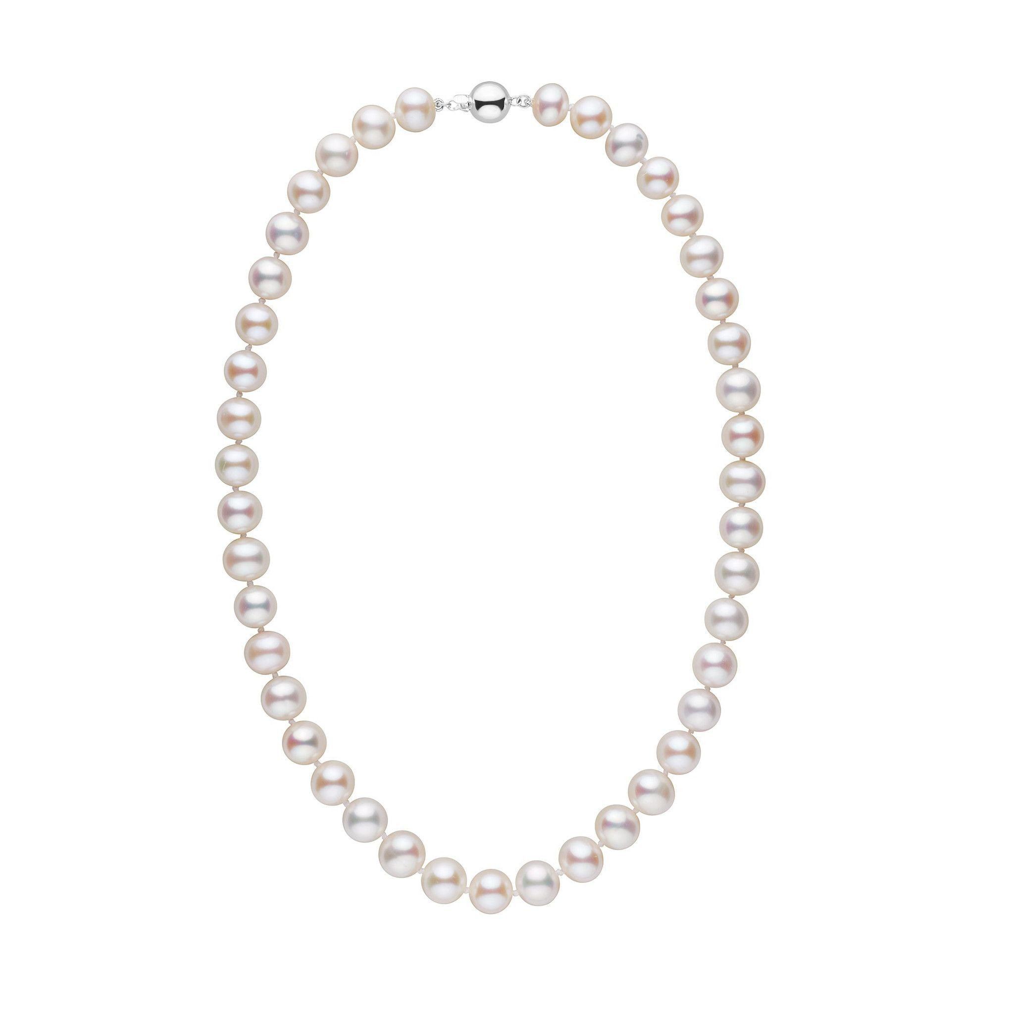 9.5-10.5 mm AA+ White Freshwater Pearl Necklace