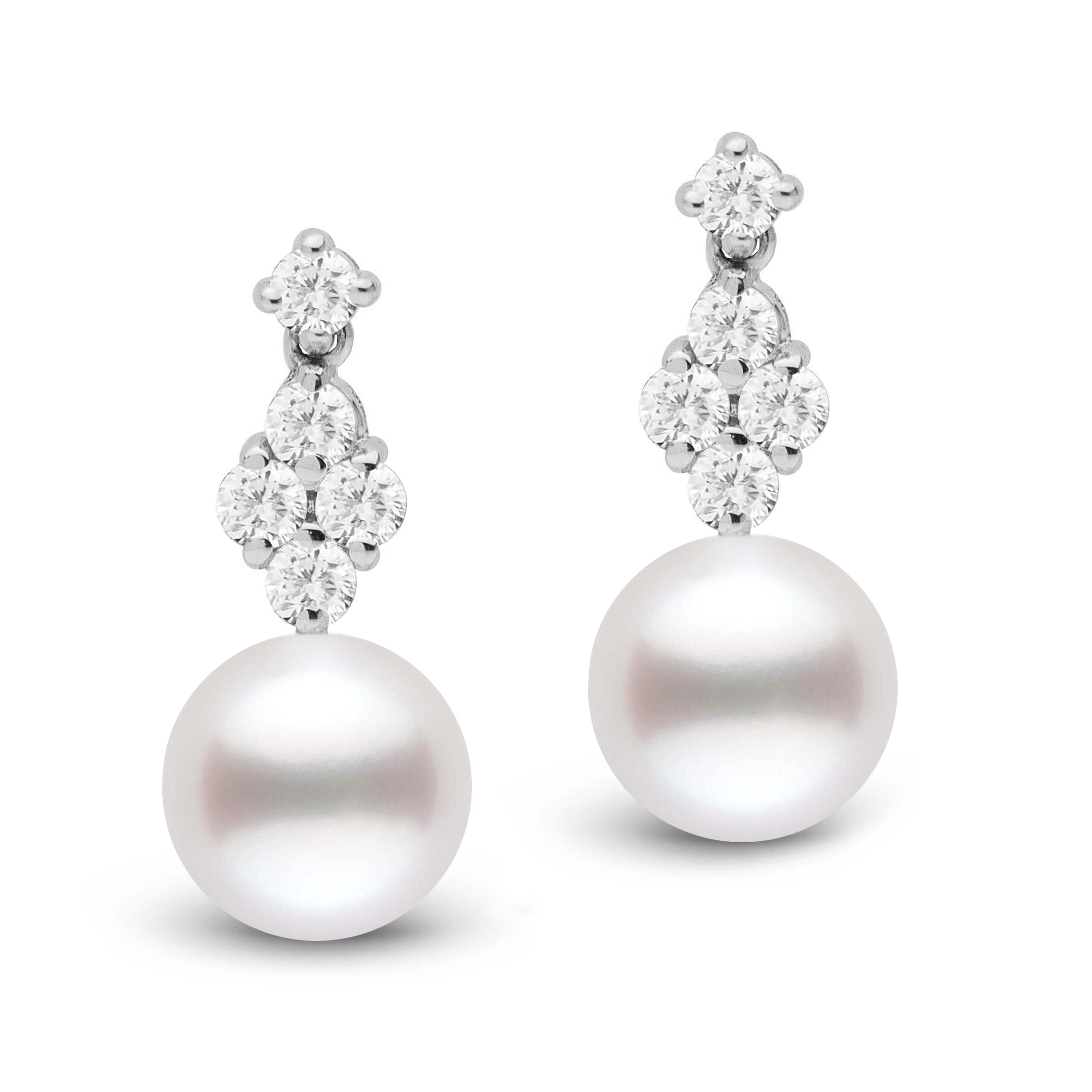 9.0-10.0 mm White South Sea Pearl and Diamond Elegance Collection Earrings wg