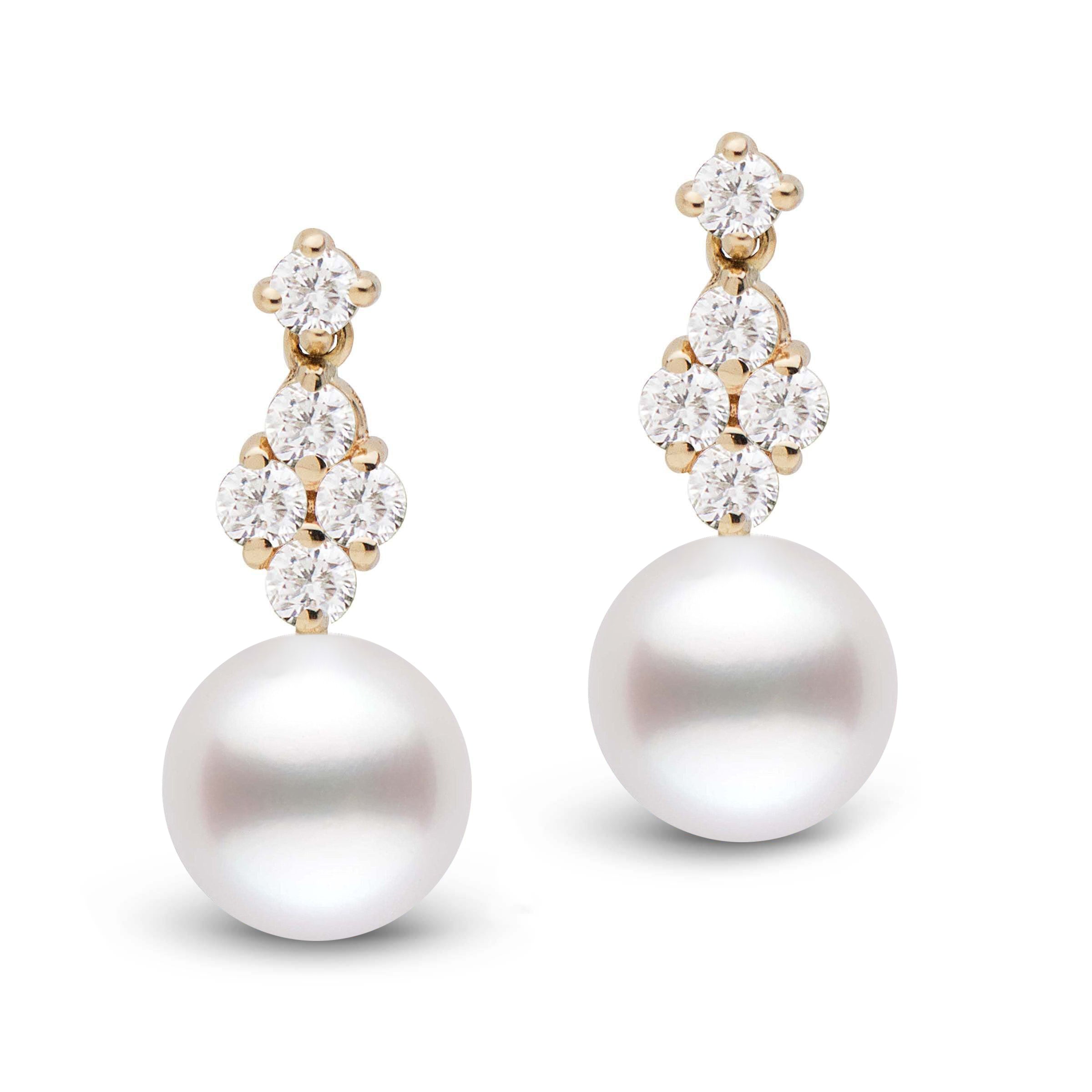9.0-10.0 mm White South Sea Pearl and Diamond Elegance Collection Earrings yg