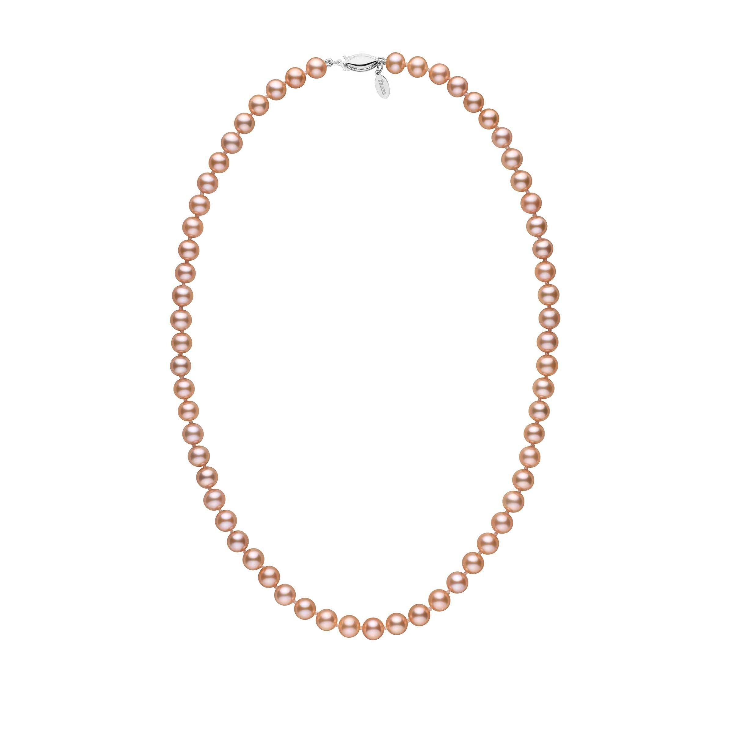 6.5-7.0 mm Pink to Peach Freshadama Freshwater Pearl Necklace