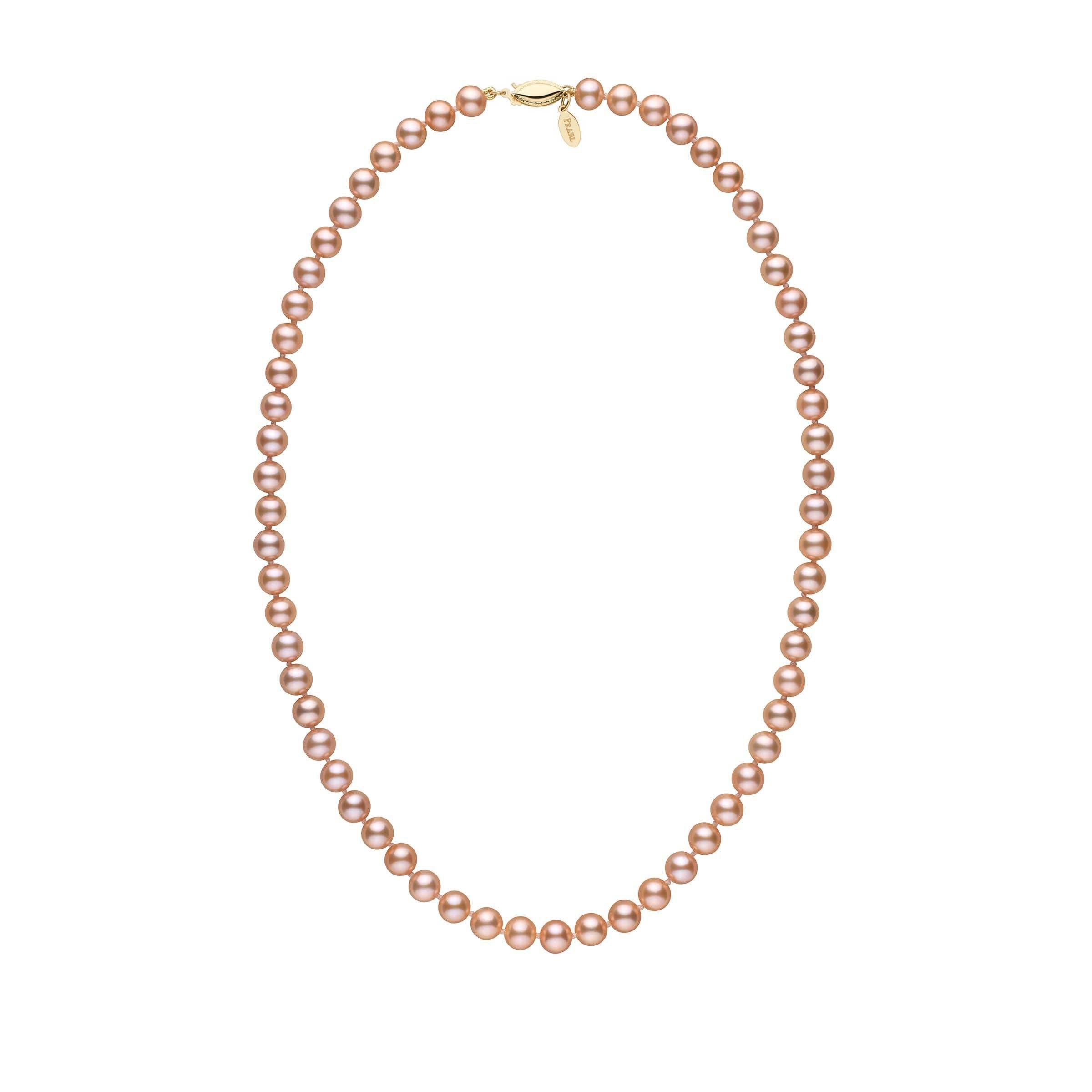 6.5-7.0 mm Pink to Peach Freshadama Freshwater Pearl Necklace