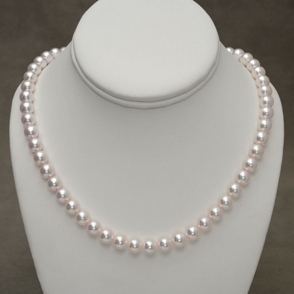 8.0-8.43 mm GIA Certified Hanadama Akoya Pearl Necklace