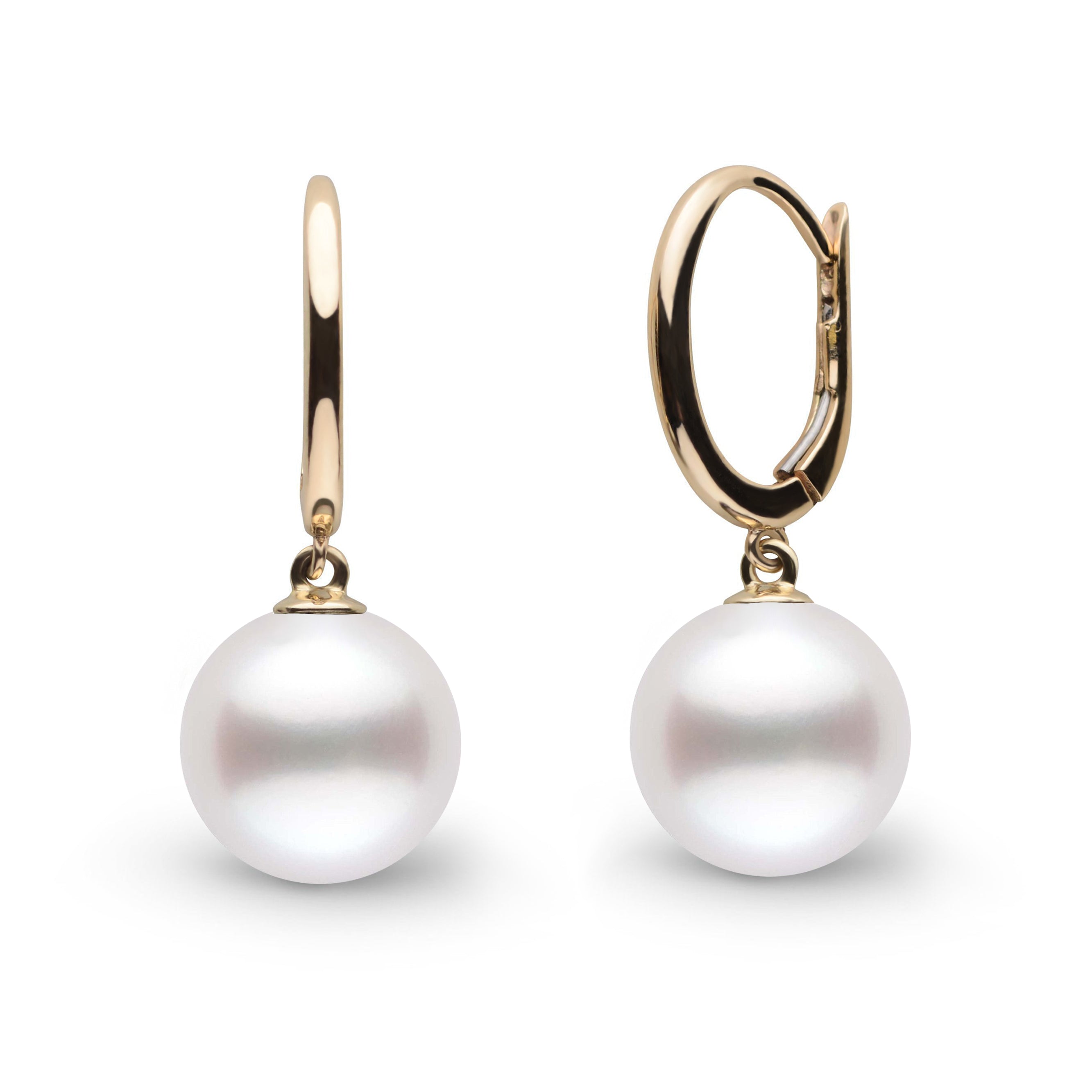 Solid Eternal Collection 10.0-11.0 mm White South Sea Pearl Earrings yg
