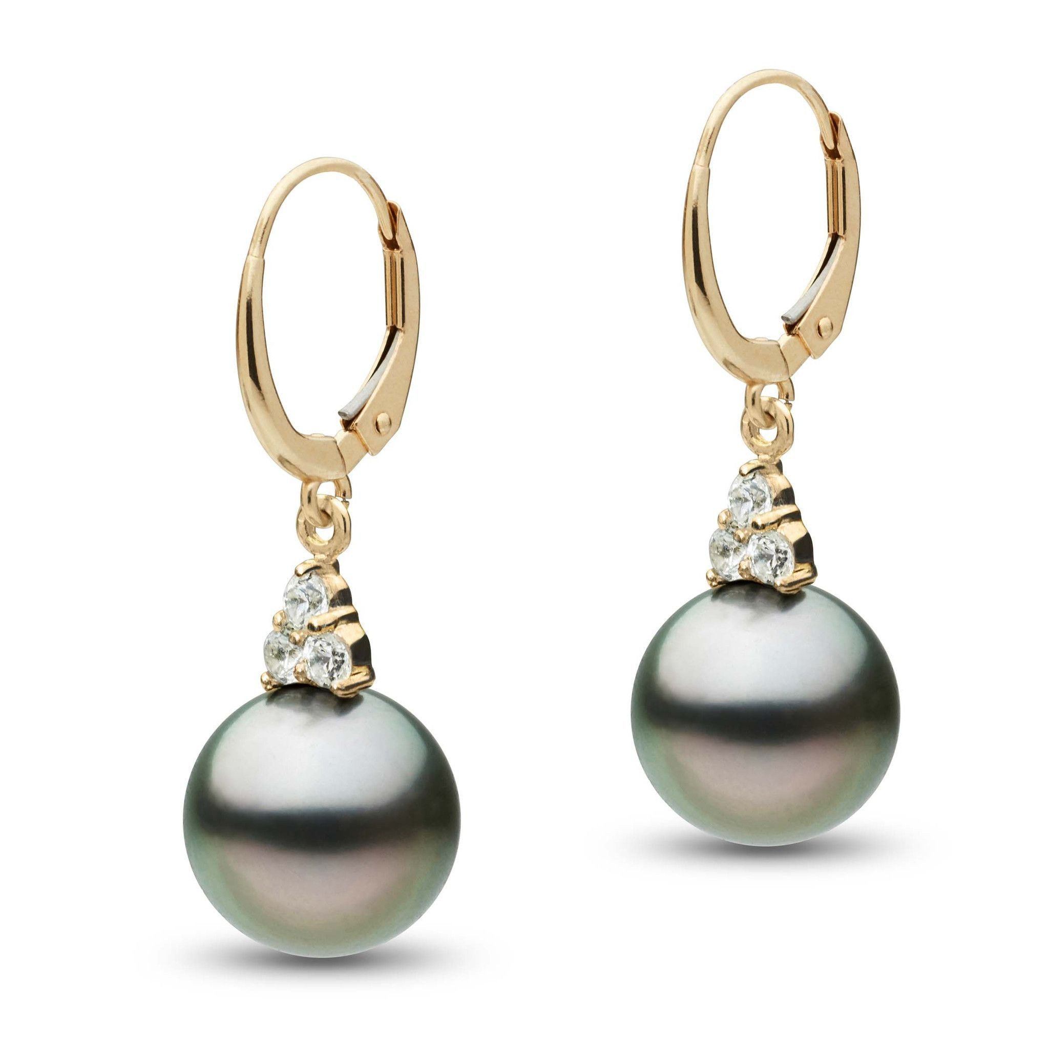 Always Collection Tahitian 9.0-10.0 mm Pearl and Diamond Earrings yg