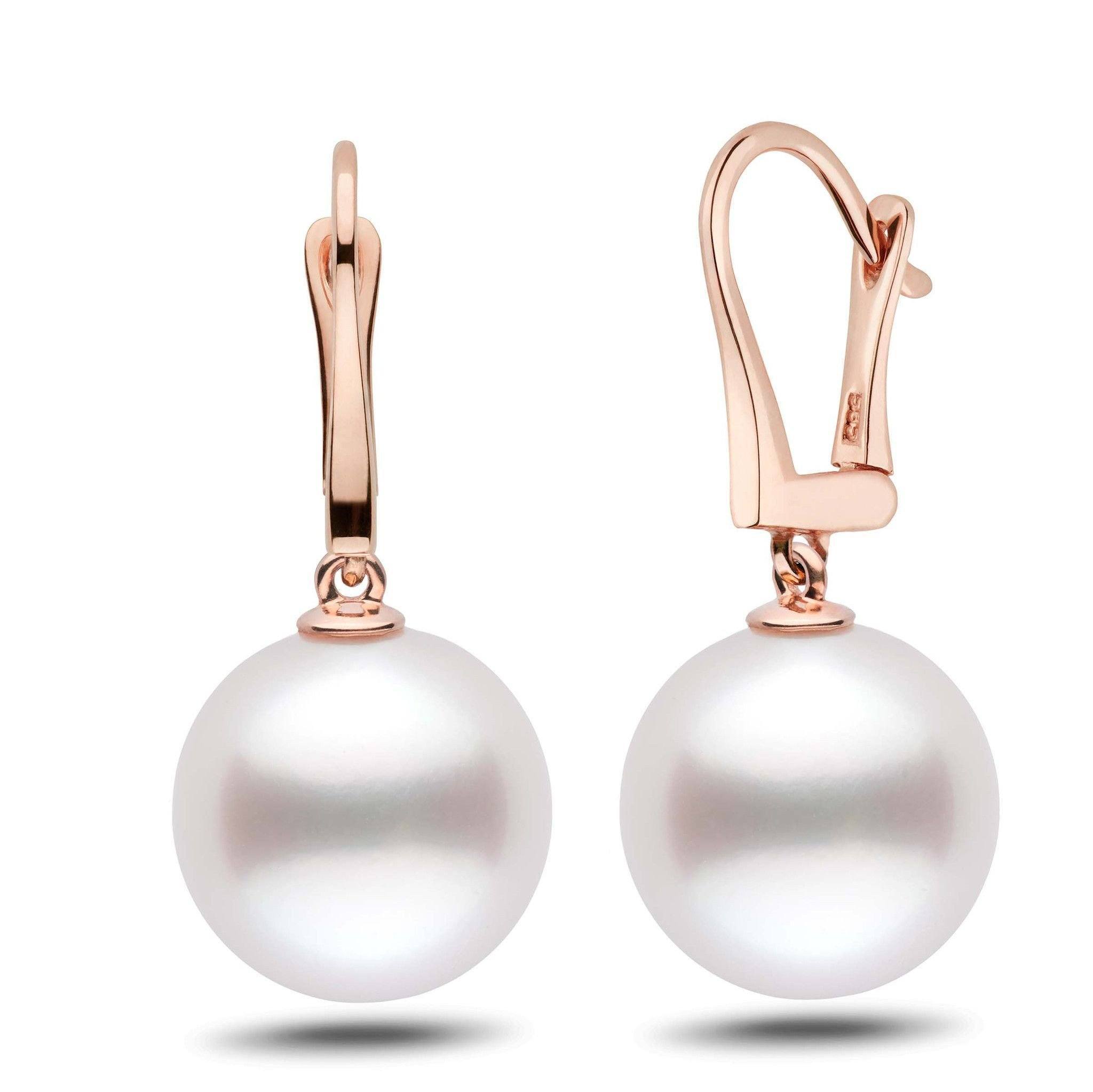 Classic Collection White South Sea 13.0-14.0 mm Pearl Dangle Earrings rg