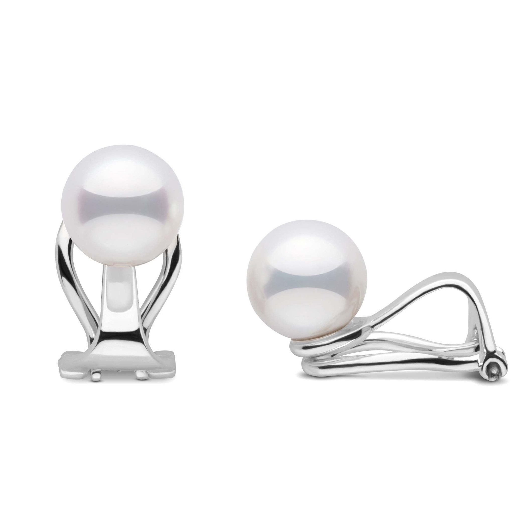 Clip-on Akoya 7.0-7.5 mm Pearl Earrings in white gold