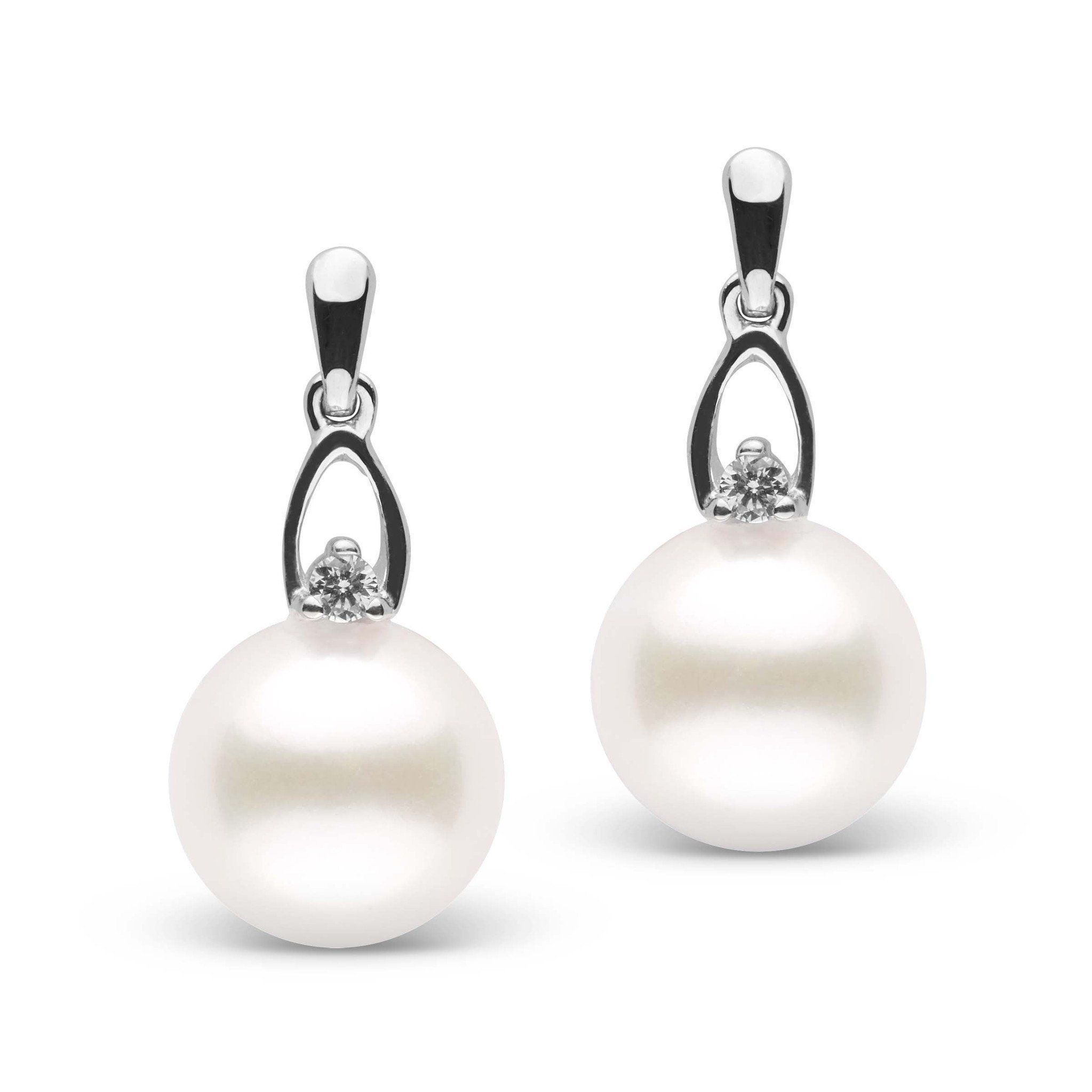 Juliet Collection 9.0-10.0 mm Freshadama Pearl and Diamond Earrings