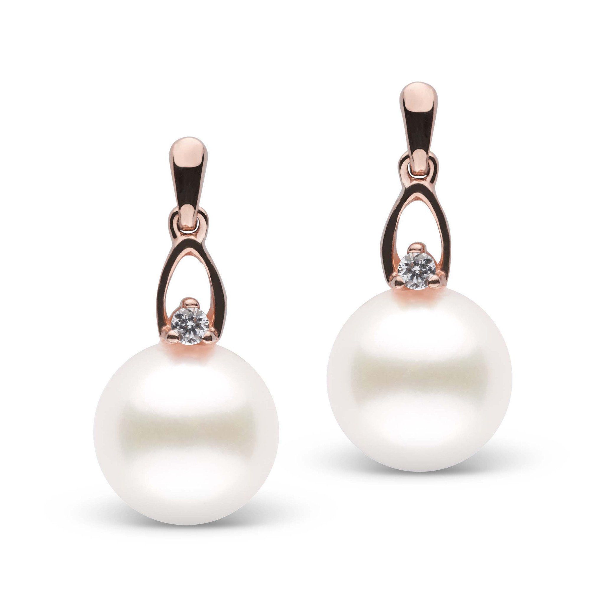 Juliet Collection 9.0-10.0 mm Freshadama Pearl and Diamond Earrings
