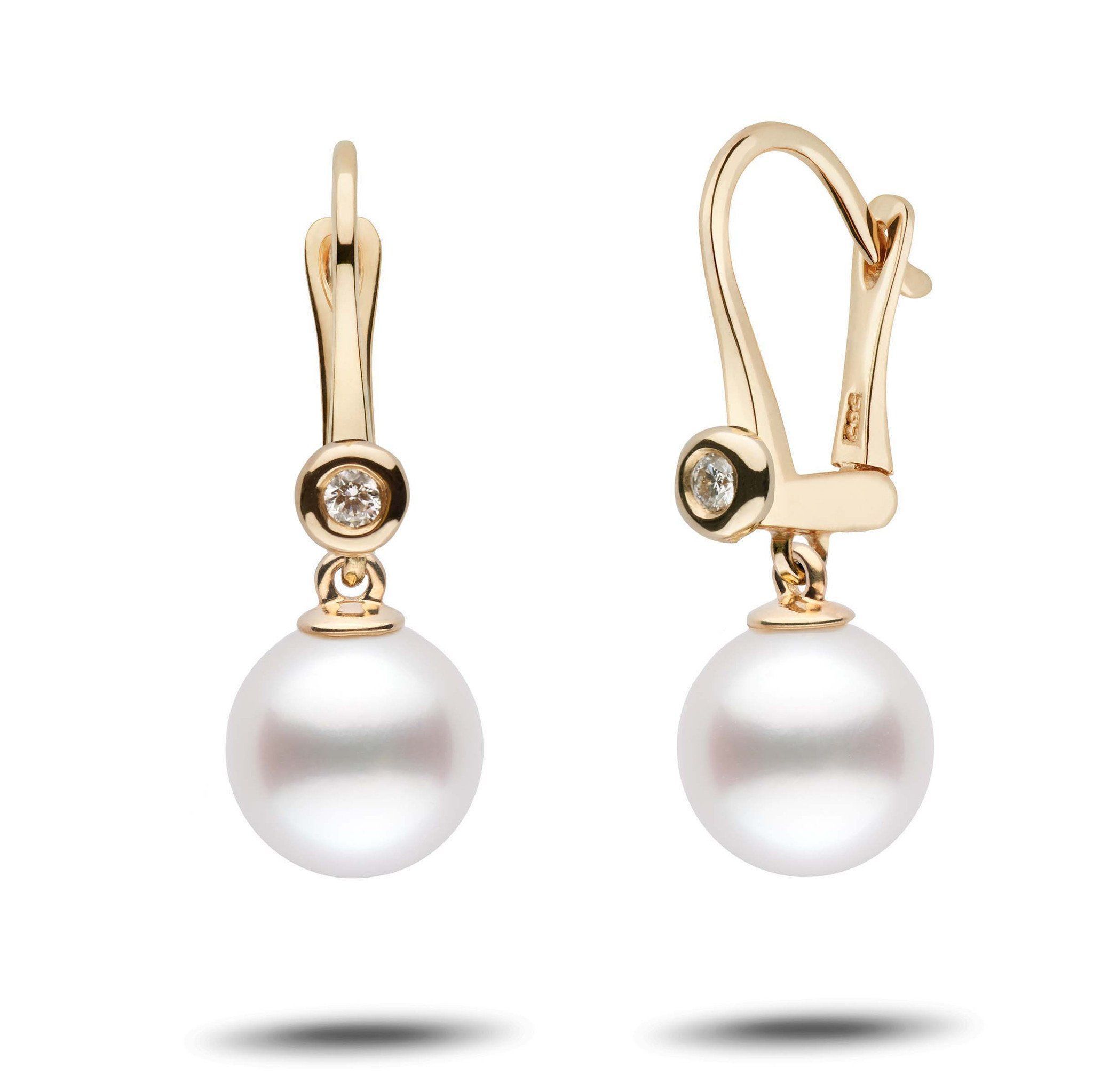 Romantic Collection White South Sea 9.0-10.0 mm Pearl & Diamond Dangle Earrings yg