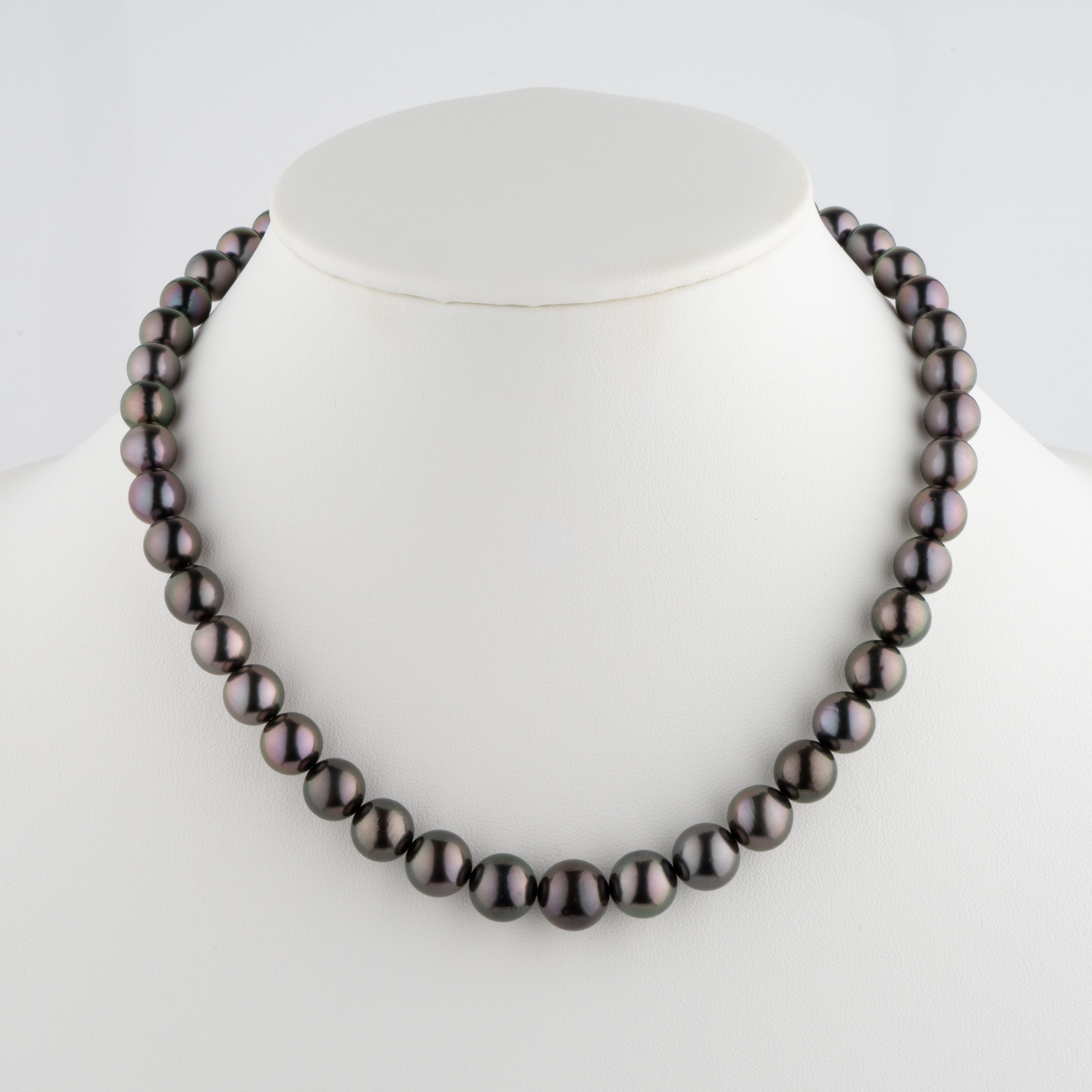 8.1-11.4 mm AA+ Tahitian Round Pearl Necklace